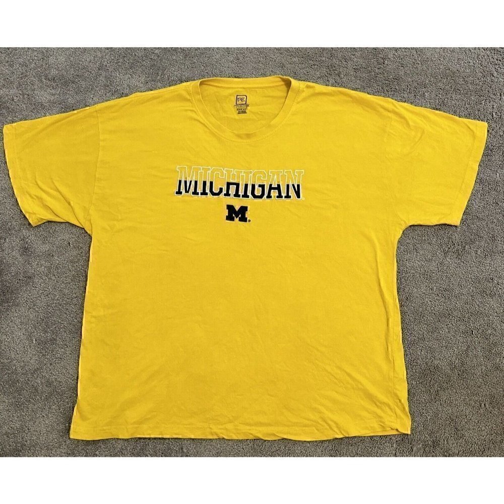 University of Michigan Embroidered T Shirt - 3 XL/XXXL - Yellow PROEDGE